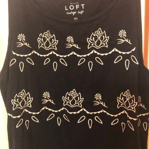 LOFT embroidered sleeveless top